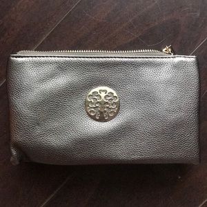 Metallic cross body/wristlet